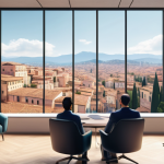 메타버스에서의 경영 전략 수립 - **Professional Metaverse Conference with Italian Flair:**
    A group of diverse professionals, depi...